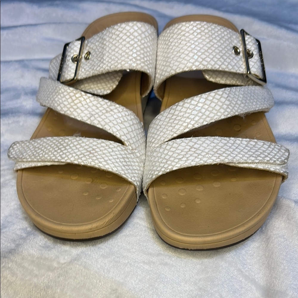 Vionic White Sandals with Adjustable Straps